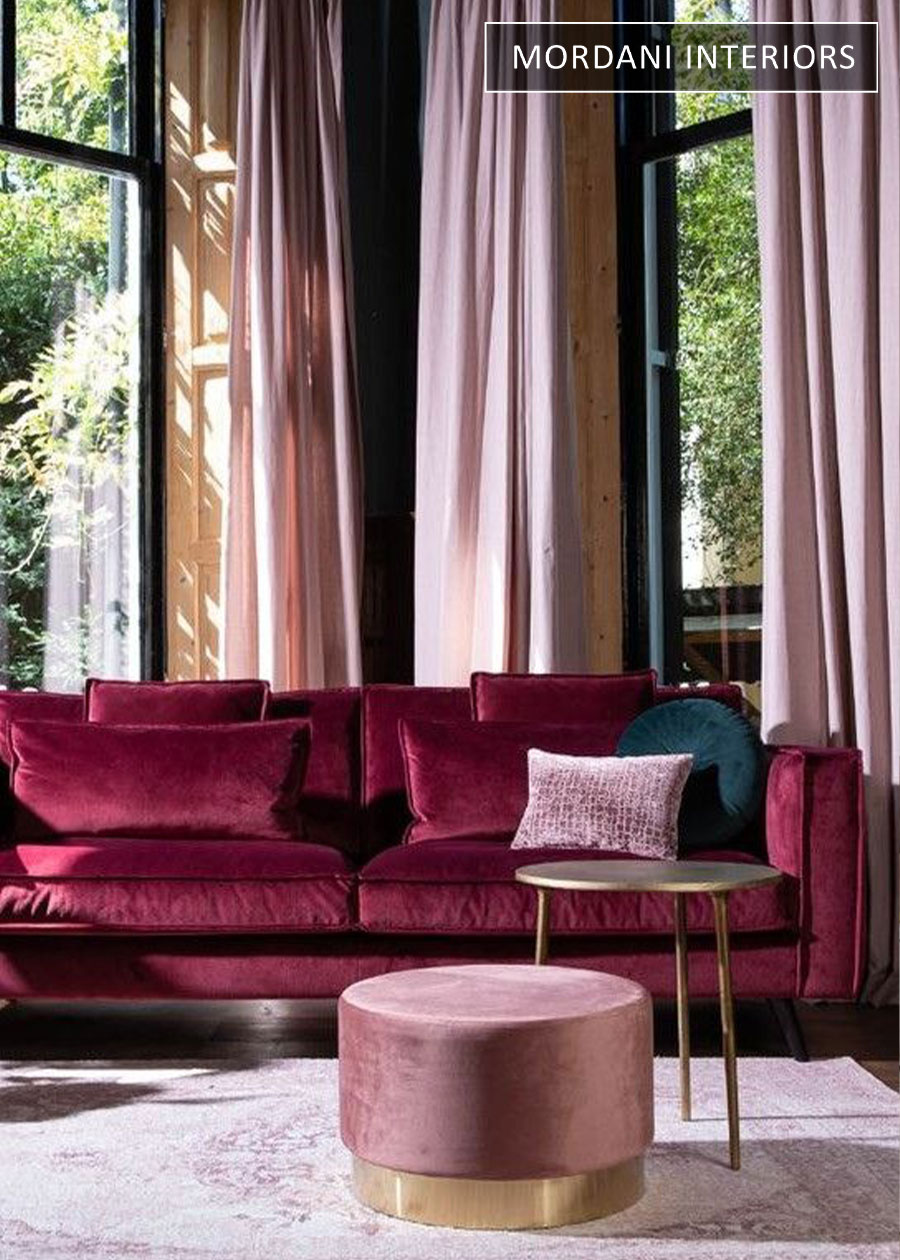 Crimson Red Velvet Upholstery Fabric